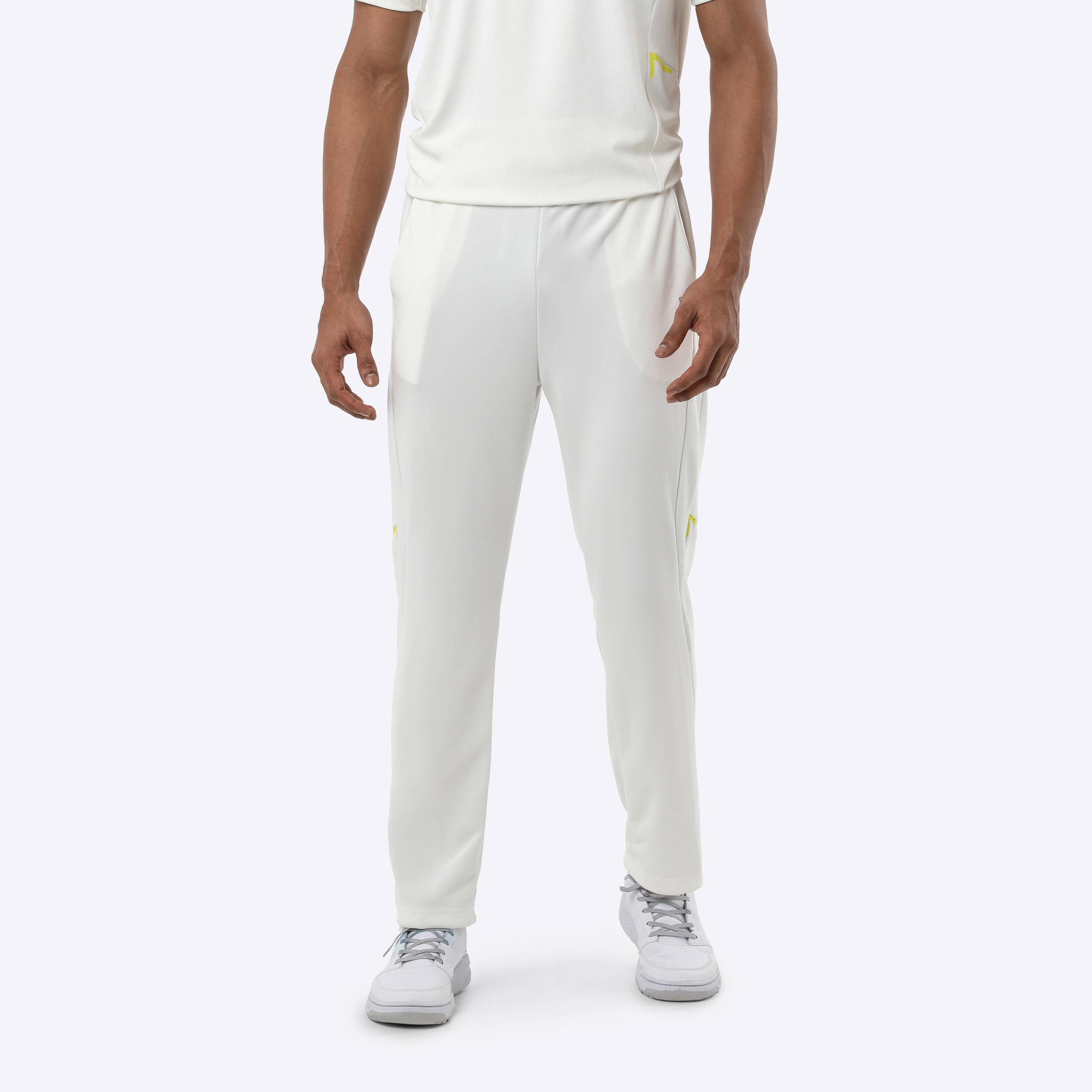 Men's Cricket Abrasion Resistant Trackpants TS 900 DRB White -  1
