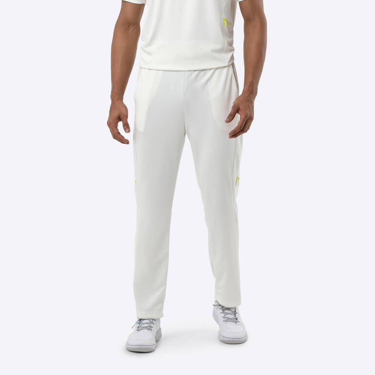 MEN'S CRICKET ADVANCED ABRASION RESISTANT TRACKPANTS TS 900 DRB WHITE