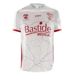 Maillot officiel du Nîmes Olympique 22/23 3eme adulte blanc et rouge