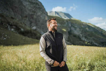 Men’s Warm Hiking Fleece Gilet MH500 - Black