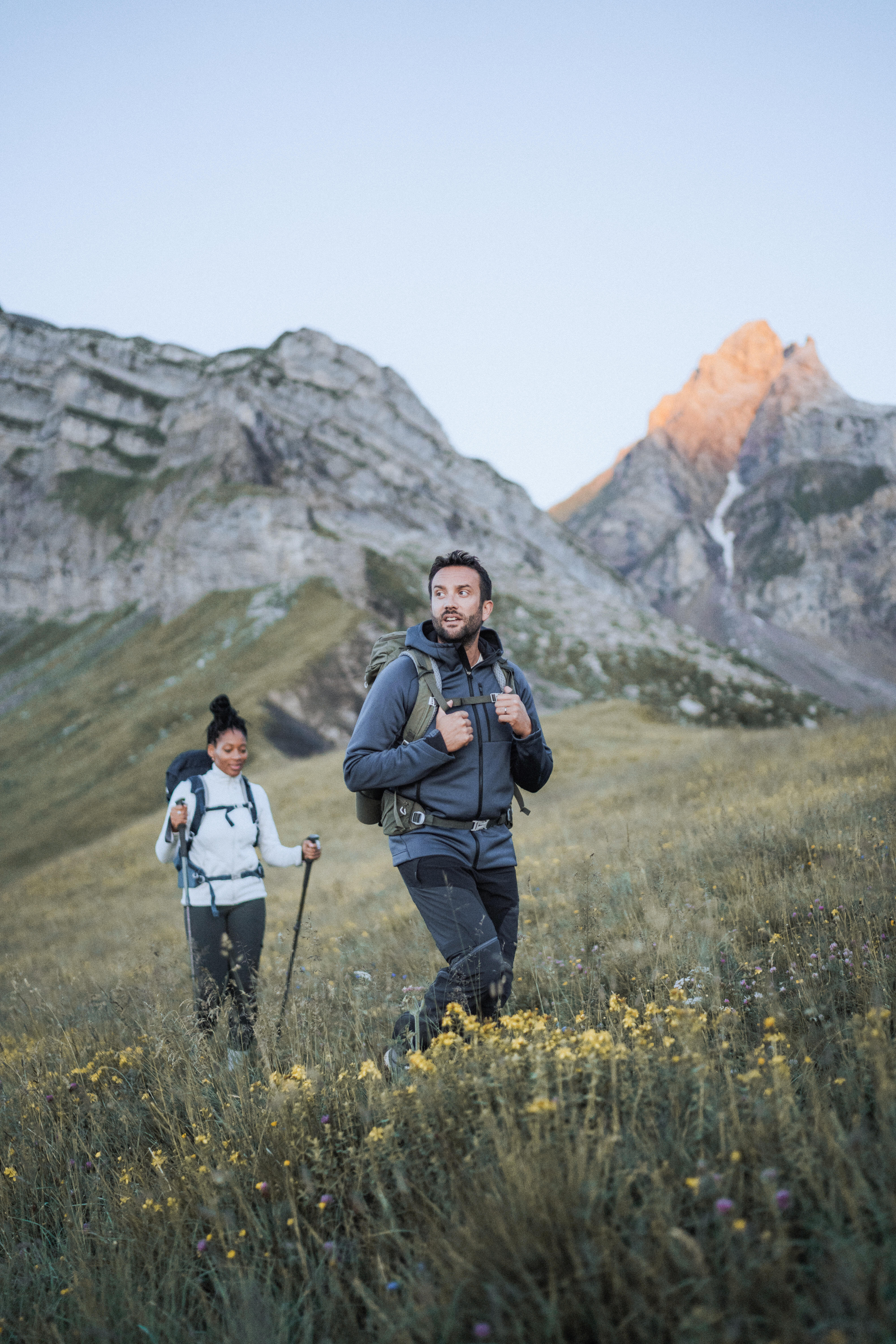 Men’s Hiking Fleece Jacket - MH 520 Grey - QUECHUA