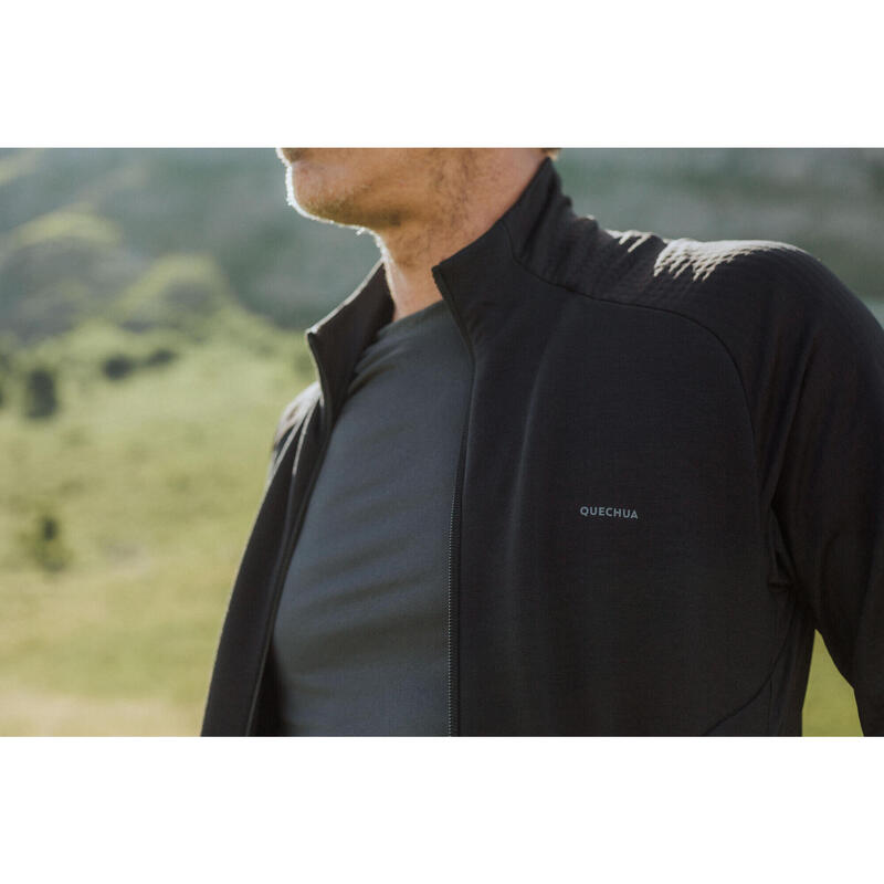 Fleecejacke Herren leicht Bergwandern - MH520 Light schwarz