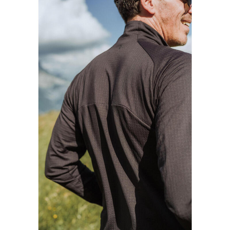 Polaire de randonnée montagne homme, MH500 Light full zip noir