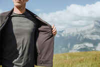 Men’s mountain hiking fleece jacket MH500 Light Full Zip - Black
