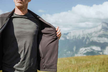 Men’s mountain hiking fleece jacket MH500 Light Full Zip - Black