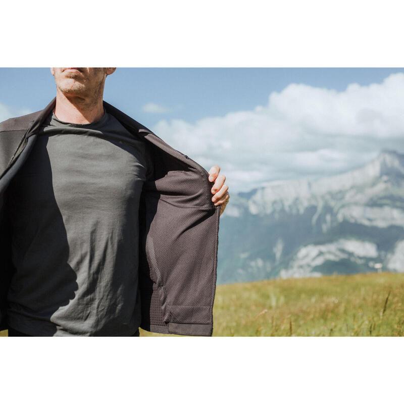 Polaire de randonnée montagne homme, MH500 Light full zip noir