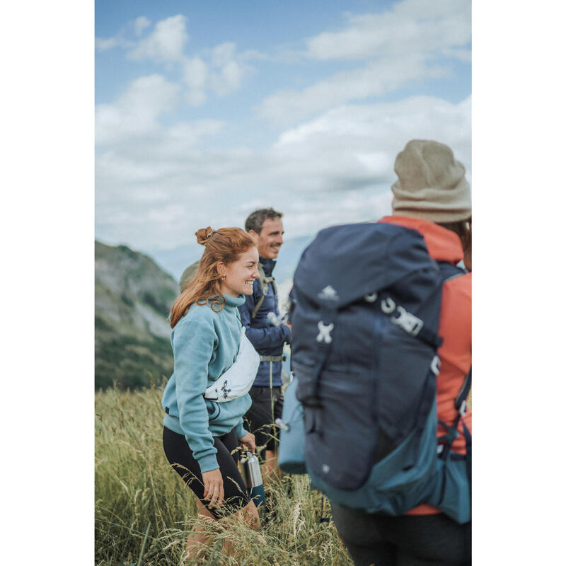 Fleece-Kapuzenpullover Damen Wandern - MH100 grün