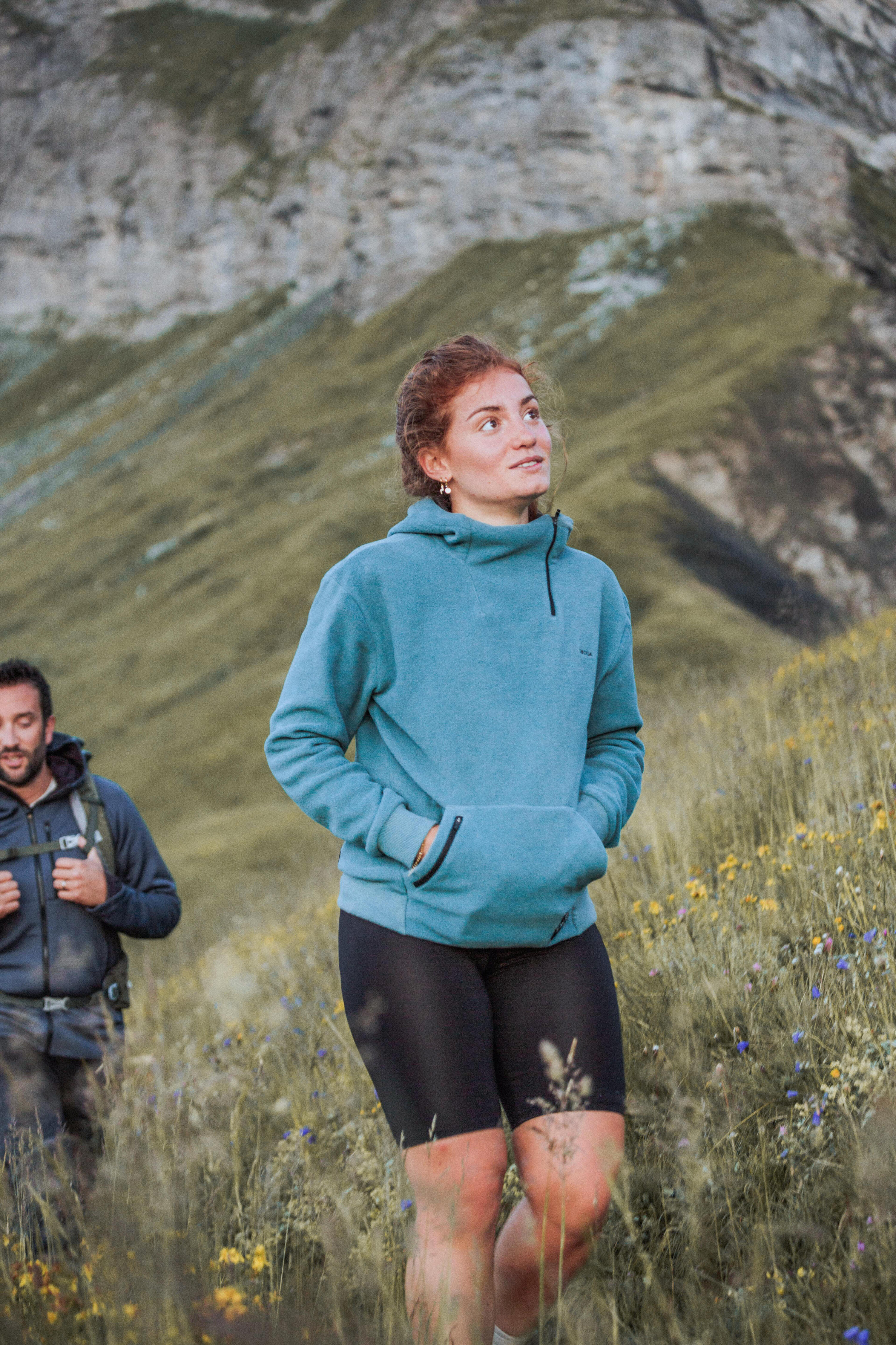 Sudadera ligera de tejido polar con capucha - Montaña y trekking - Mujer Quechua MH100 Hoodie 12/14