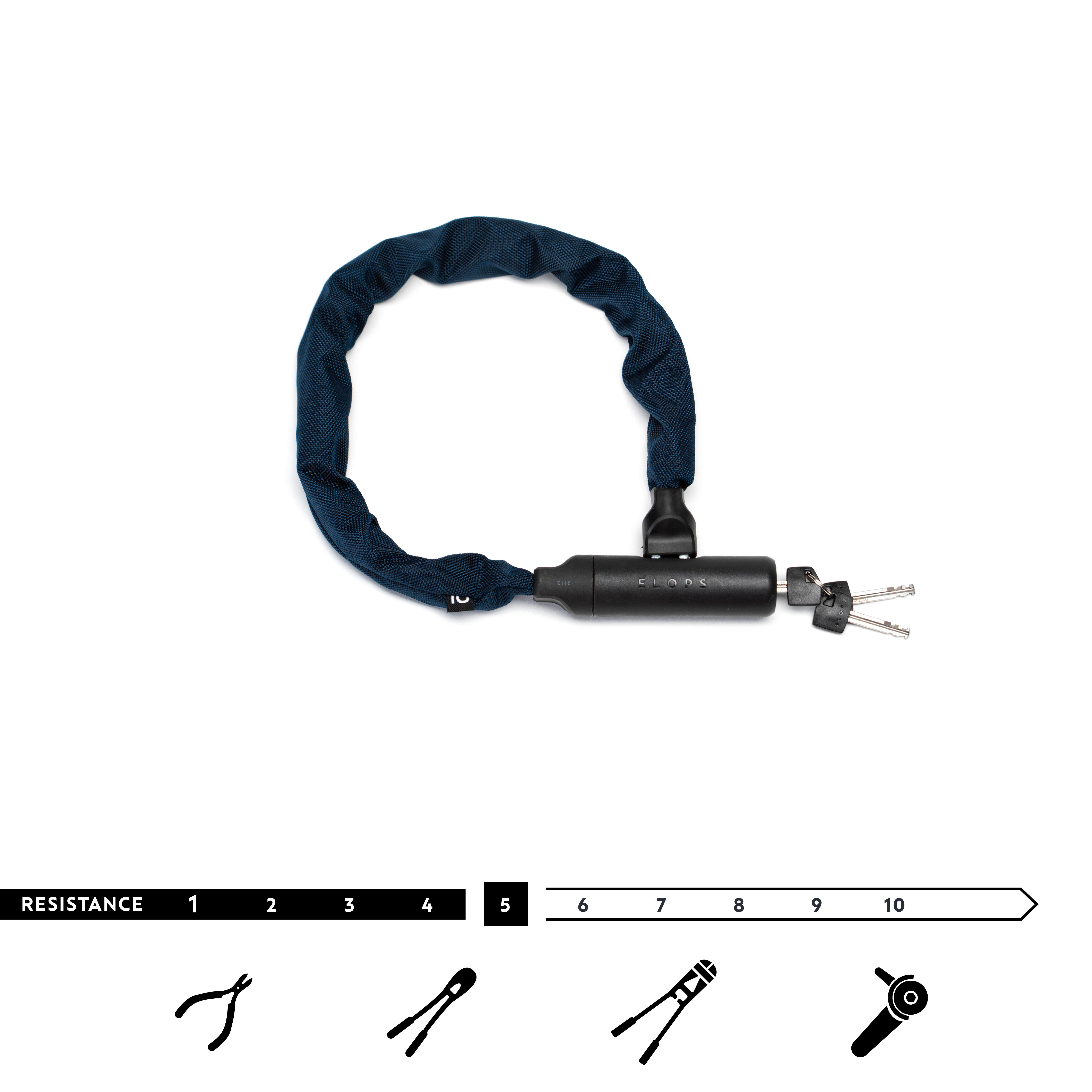 Buy Cycle Lock Chain 500 Black Online Decathlon