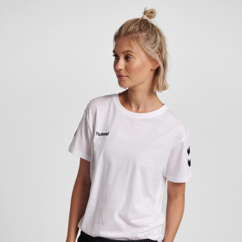 Damen Handball T-Shirt - Go Cotton Logo white