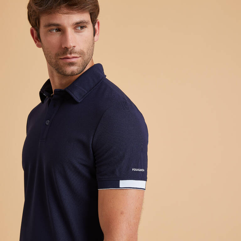 Men's Horse Riding Polo Shirt Blue Decathlon