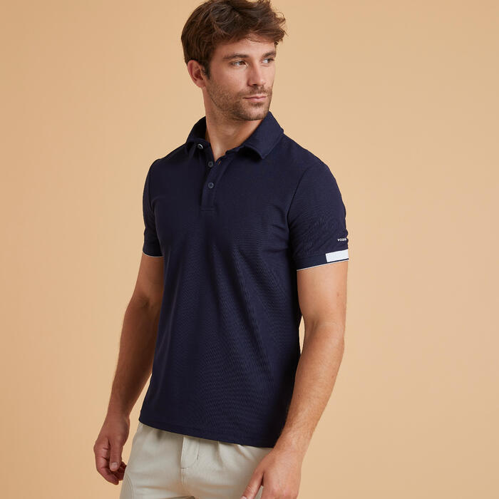 Men Horse Riding Short-Sleeved Polo Shirt - Navy