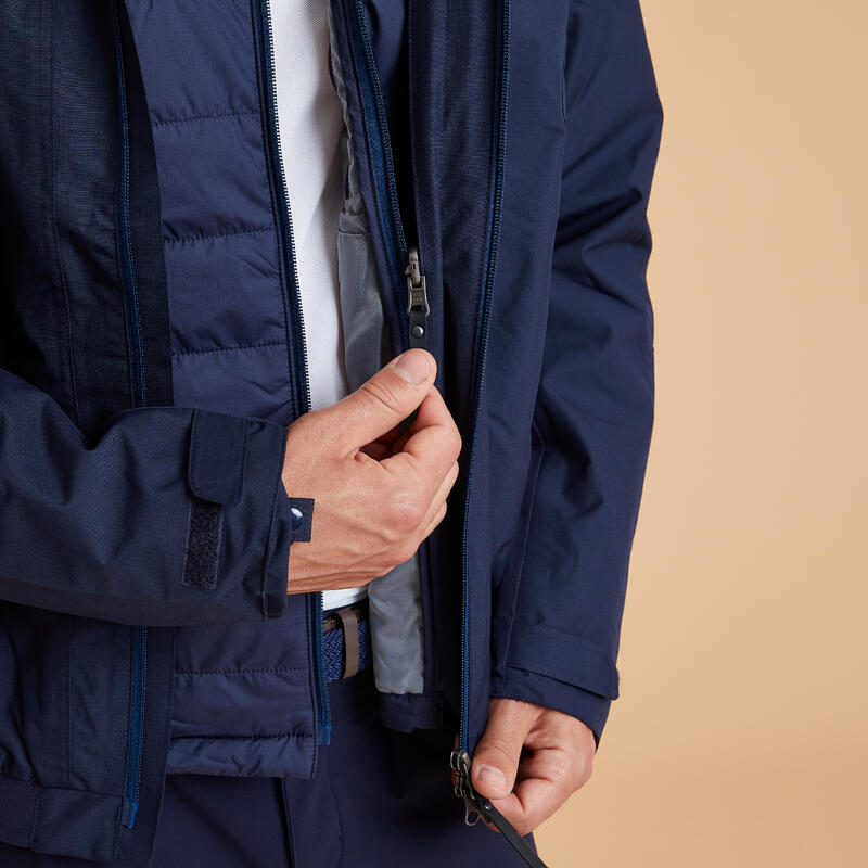 Blouson équitation homme imperméable bleu noir/bleu turquin.