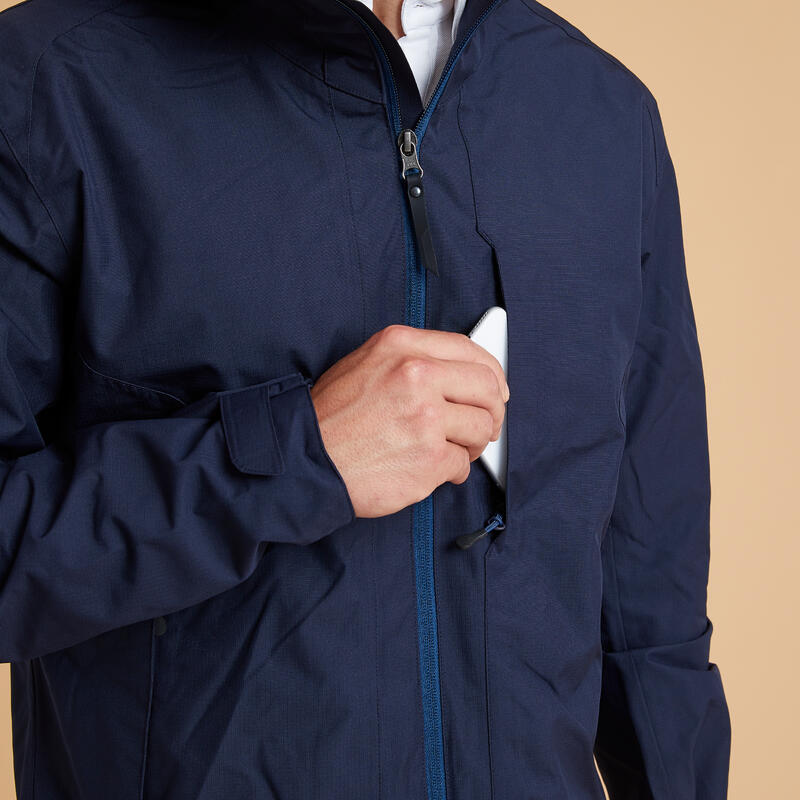 Chaqueta equitación impermeable Hombre Fouganza azul marino