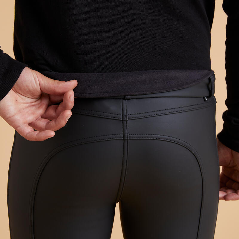 Pantalón equitación Kipwarm cálido/impermeable Hombre Fouganza negro