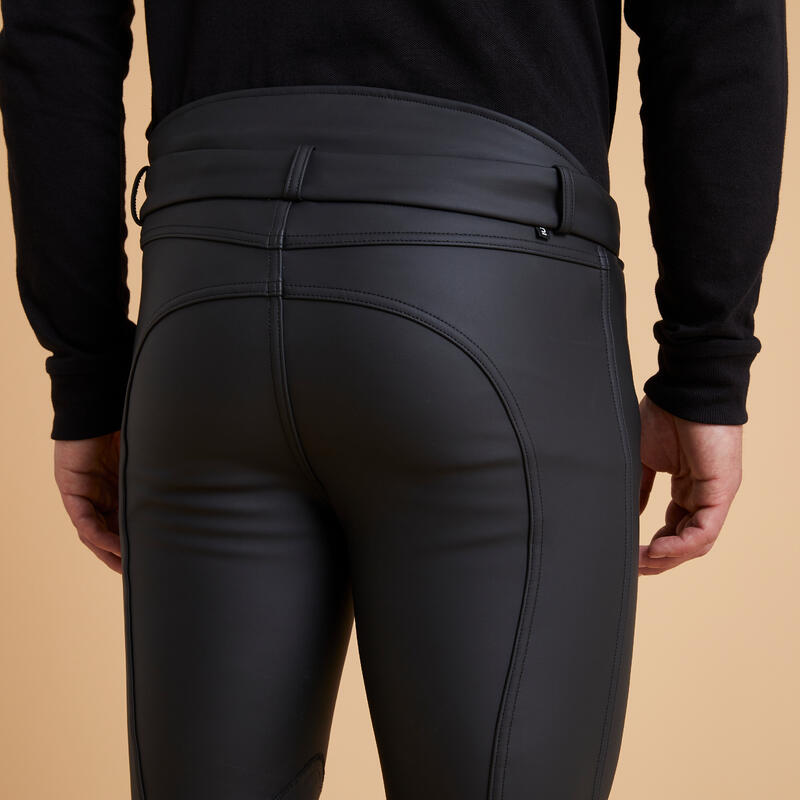 Pantalon chaud déperlant et respirant équitation homme KIPWARM noir