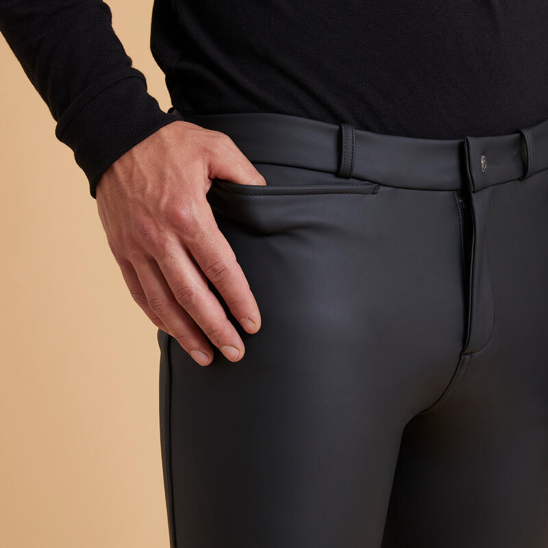 Pantalon chaud déperlant et respirant équitation homme KIPWARM noir