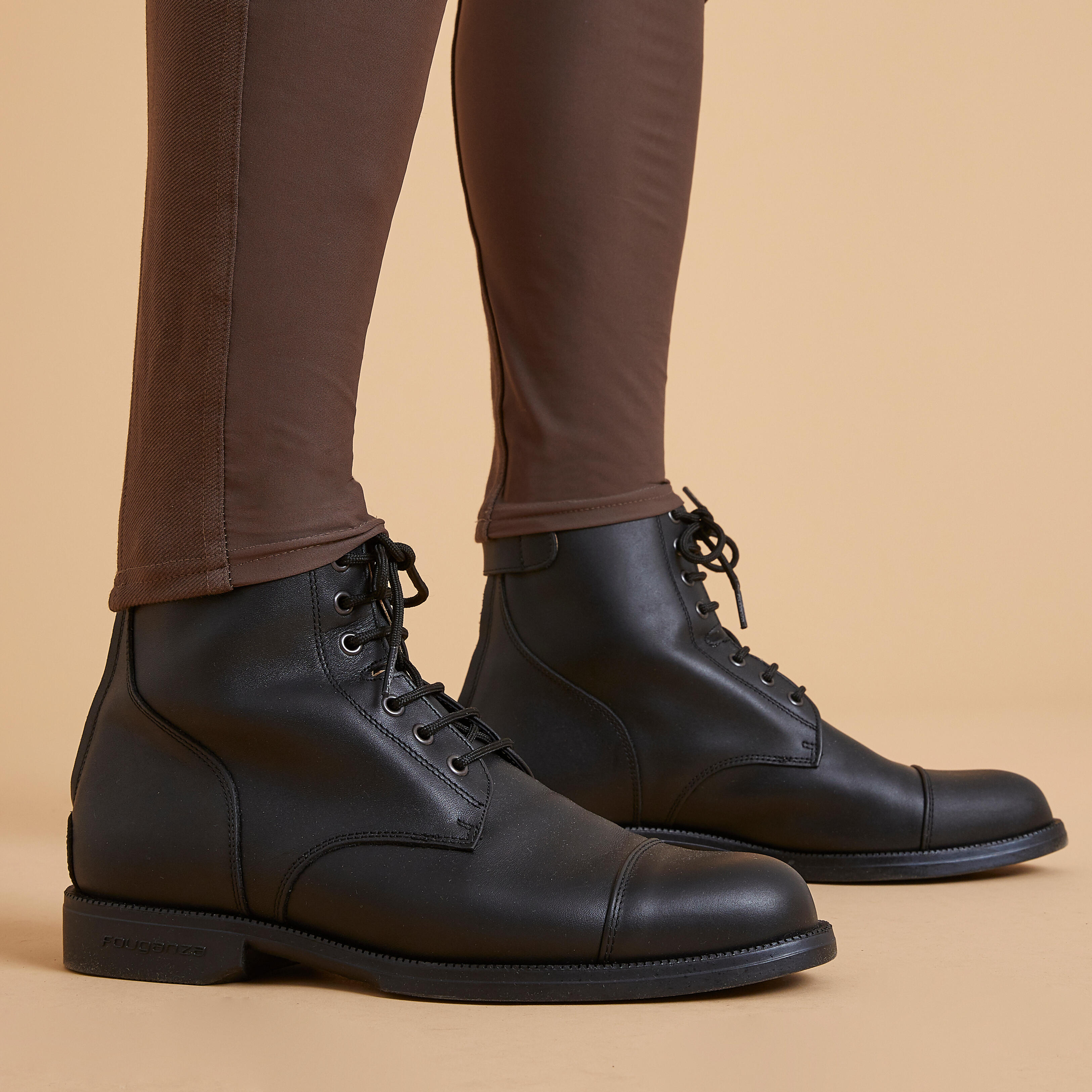 140 horseback riding breeches Men Brown Fouganza Decathlon