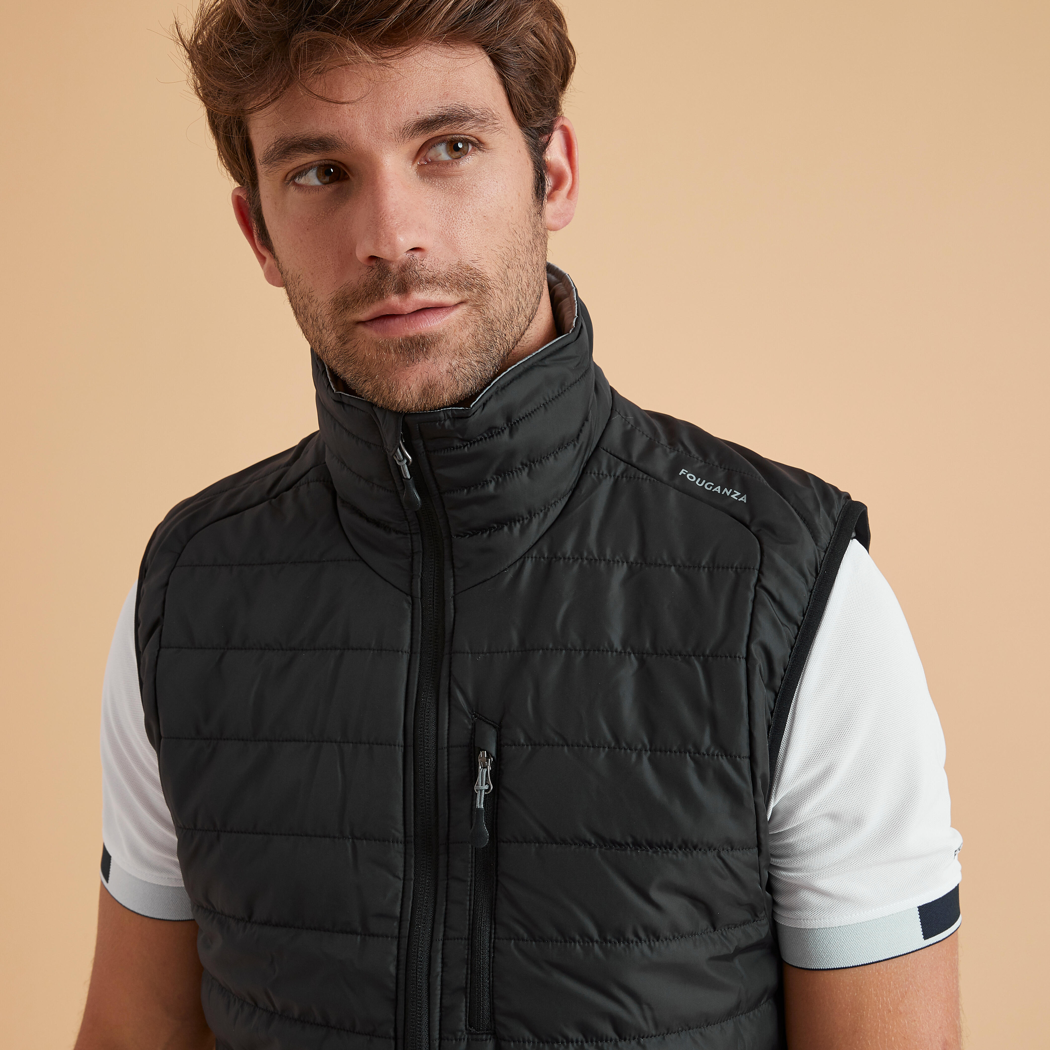 Men's Horse Riding Sleeveless Padded Jacket - 100 Black - FOUGANZA