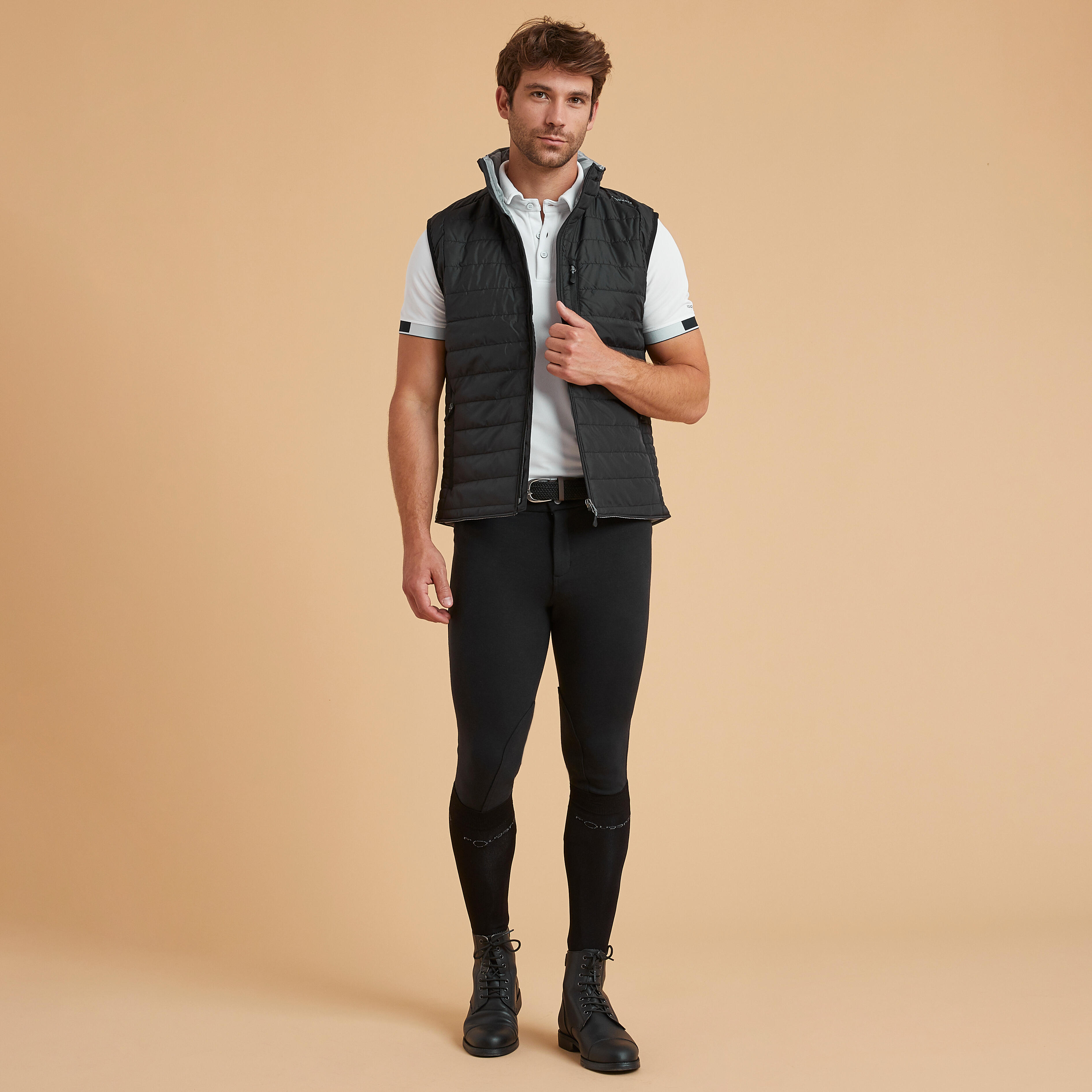 Veste d’équitation sans manche homme - 100 noir - FOUGANZA