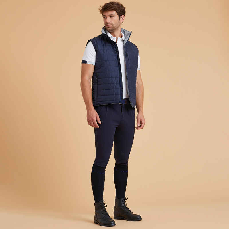 Men's Sleeveless Horse Riding Padded Jacket 100 - Navy