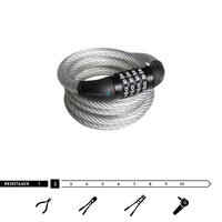 Bike Accessories Coil Cable Combination Lock 120 - Grey