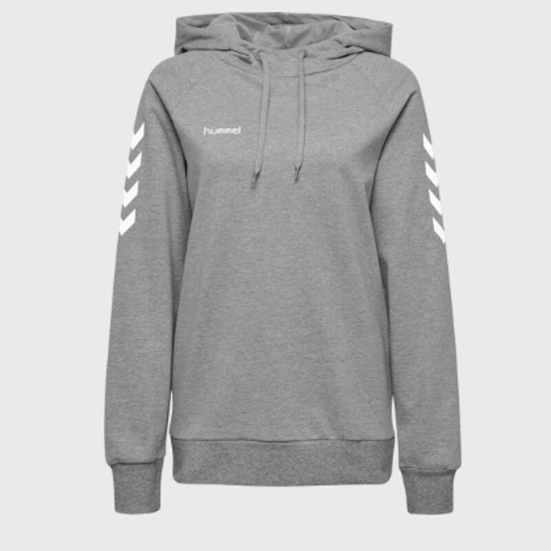 Damen Handball Hoodie - HUMMEL Go Cotton Logo grey