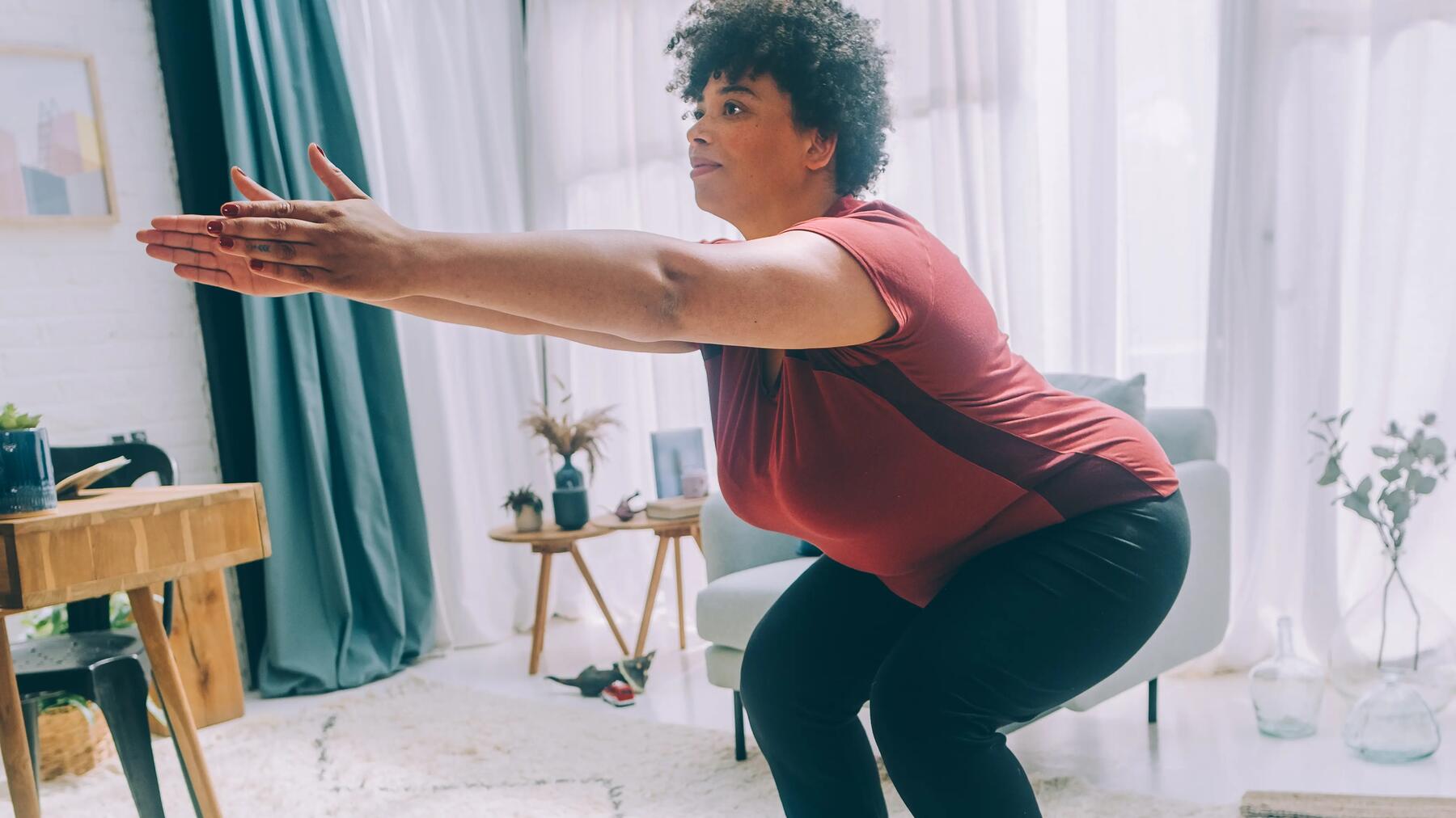 Vrouw die squat