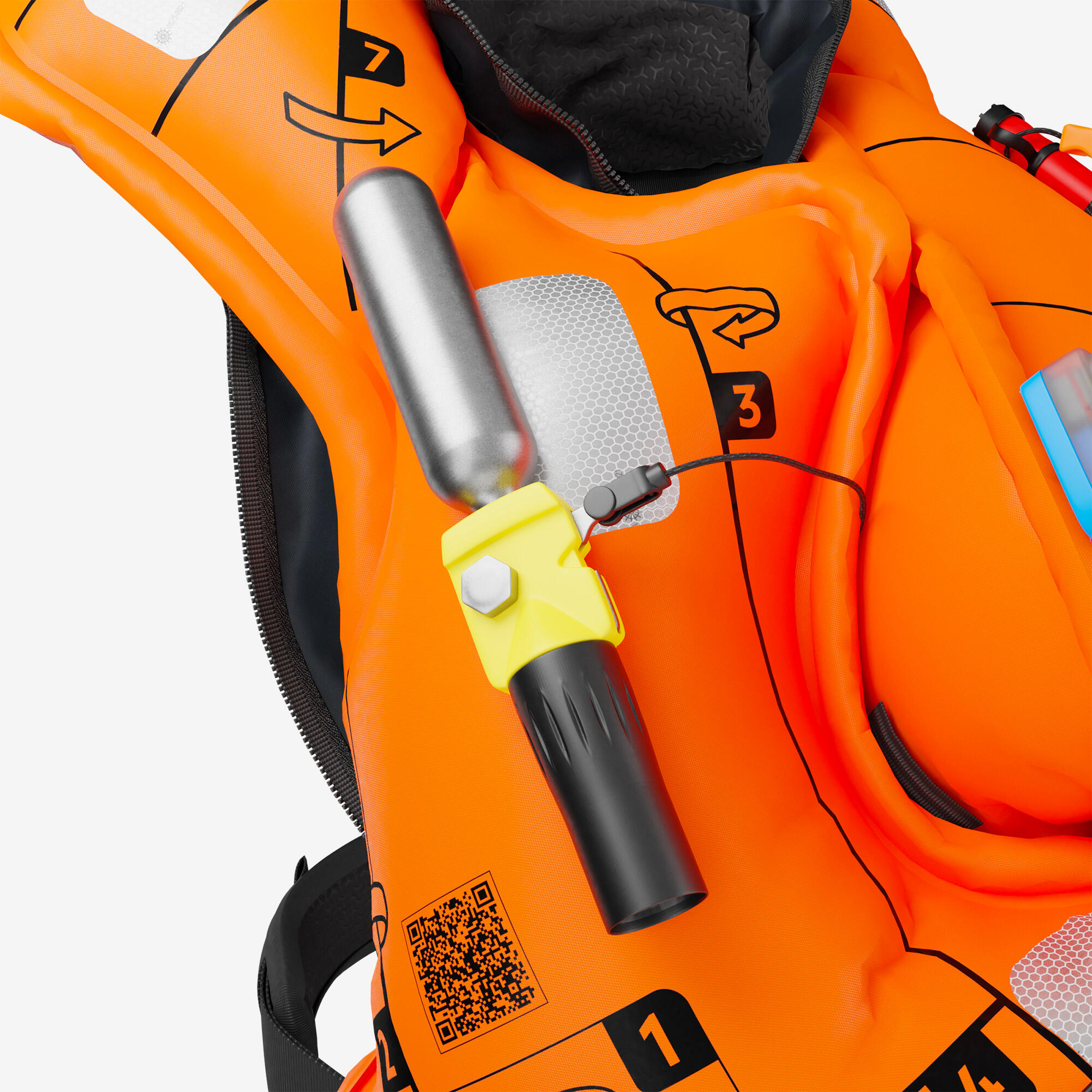 Chaleco Salvavidas LJ Offshore 180 Automático + Arnés Negro-Petróleo 7/17