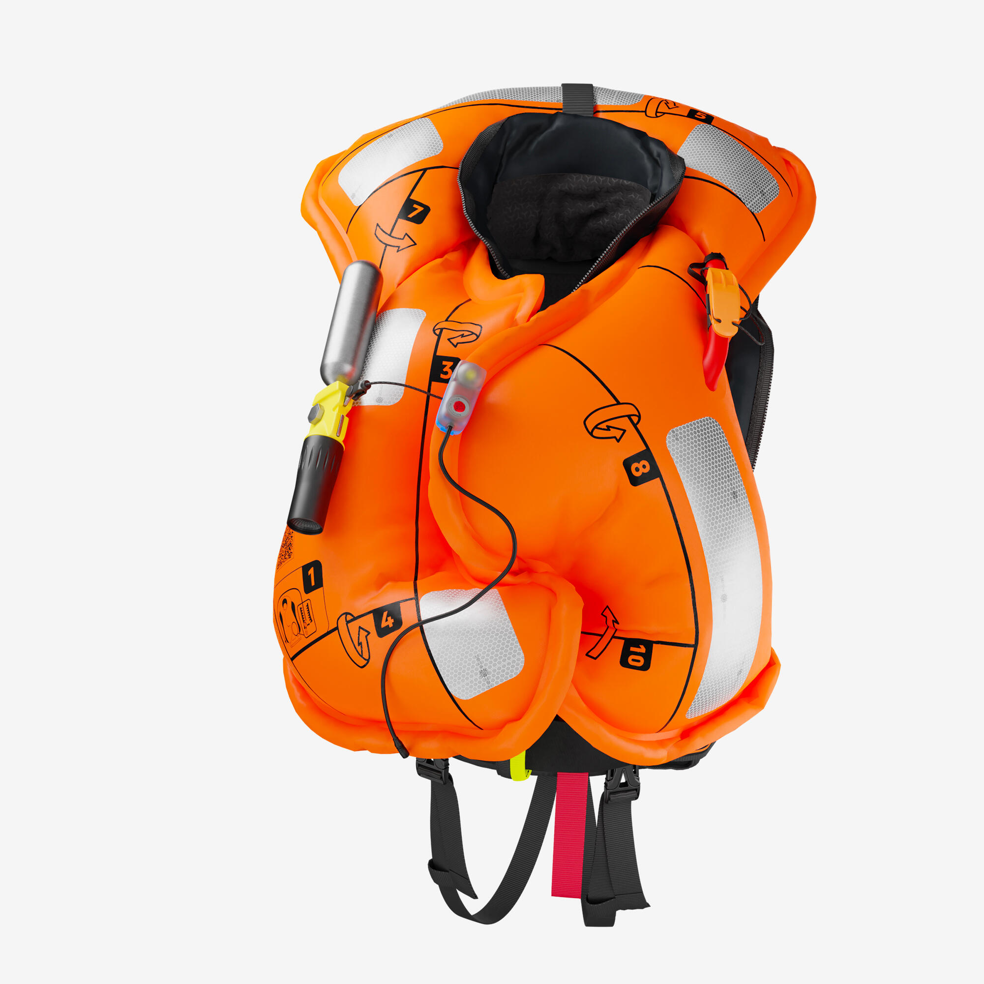 Chaleco Salvavidas LJ Offshore 180 Automático + Arnés Negro-Petróleo 3/17