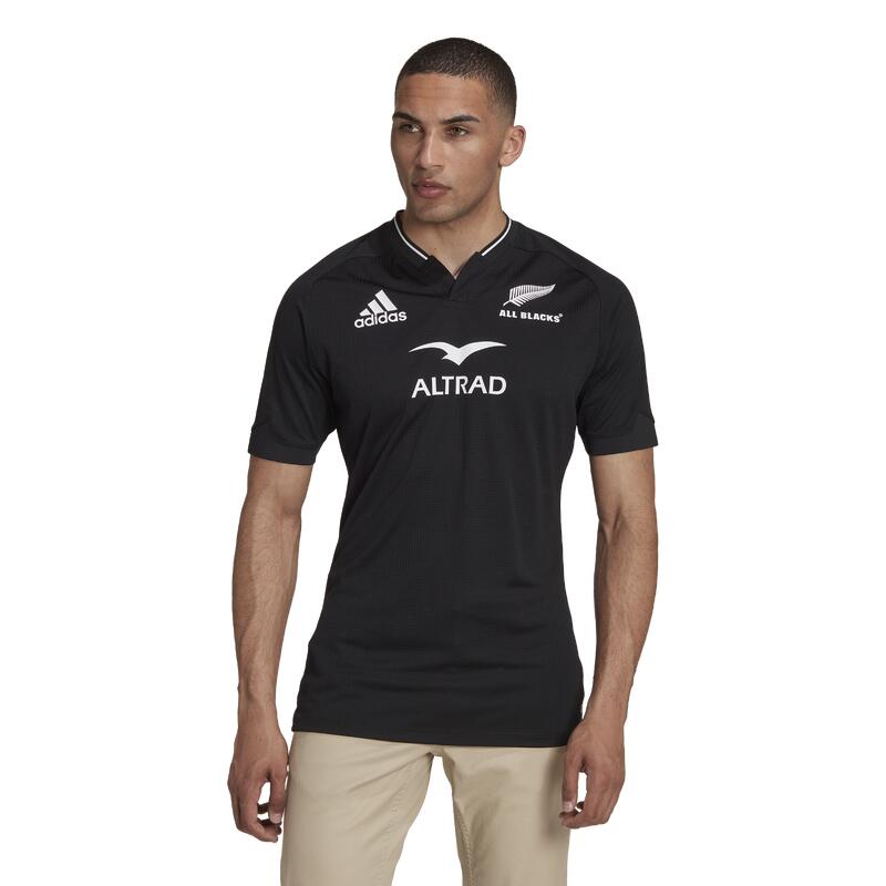 Maillot Manches Courtes de Rugby New Zealand Adulte - MAILLOT NZ HOMME 22/23Noir