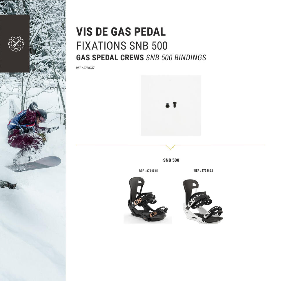 2 śruby do pedału gazu do 1 pary wiązań snowboardowych Wedze
