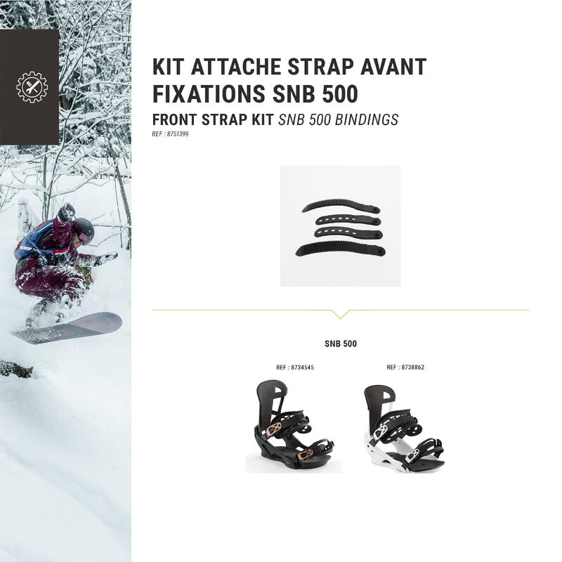 Kit de 4 Elemente de prindere strap spate SNB500 pentru legături de snowboard wed'ze