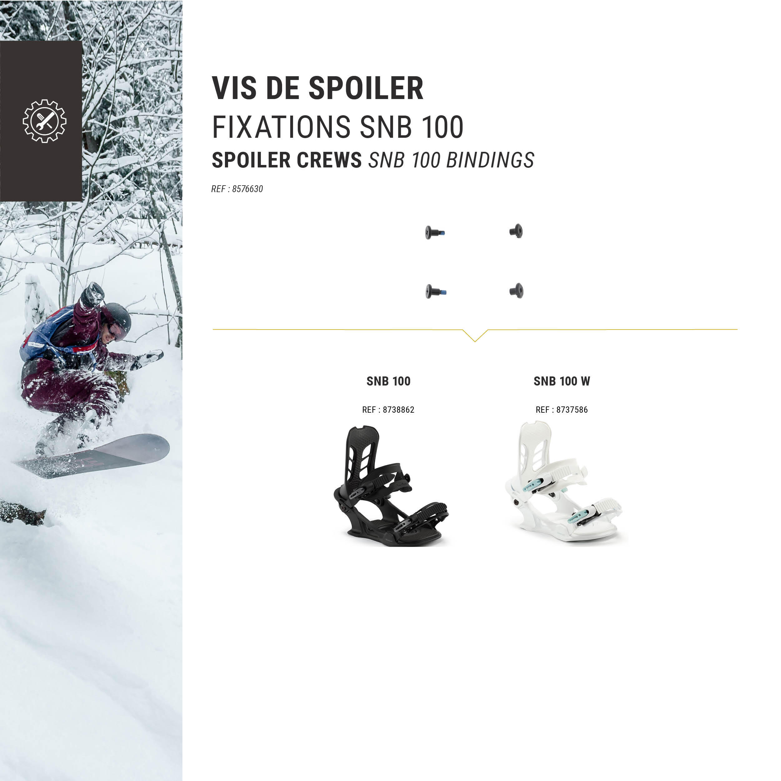 DREAMSCAPE Skrutky a matice na spojler pre snowboardové viazanie typu SNB 100 bez · záber 3