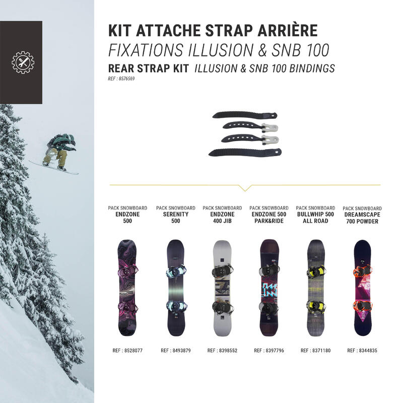 Kit de 4 Elemente de prindere strap spate pentru legături de snowboard wed'ze