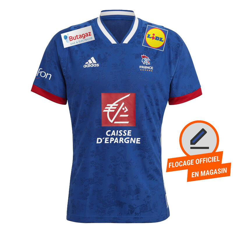 Maillot manches courtes de handball Homme - ADIDAS REPLICA Equipe de France bleu