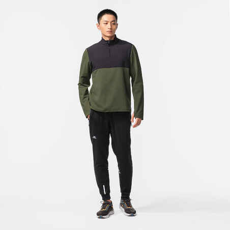 Men's Running Warm Long-Sleeved T-Shirt Warm 500 - khaki