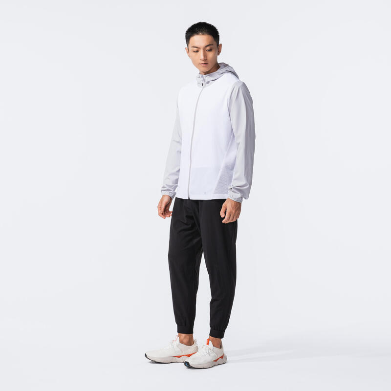 MEN RUN JACKET WIND HOOD WHITE CN