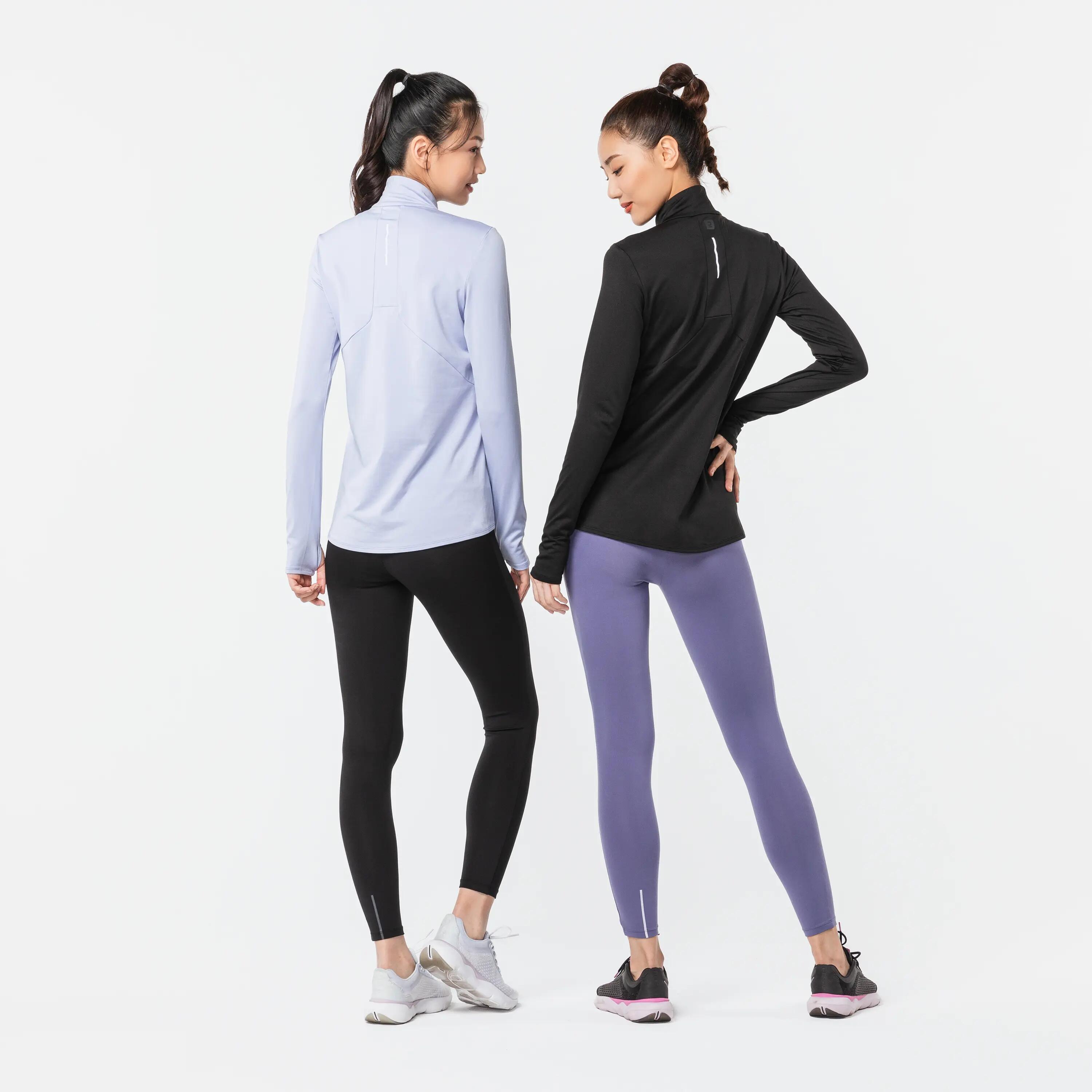 Zip Warm women's long-sleeved running T-shirt - light purple 4/4