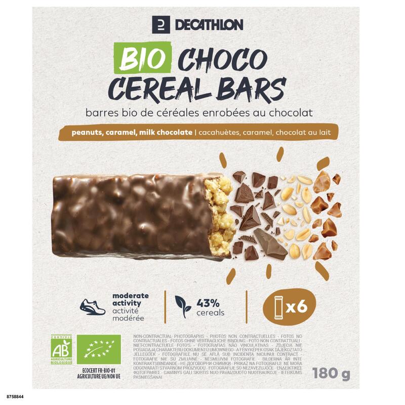 Barra Cereais BIO Coberta de Chocolate com Amendoim e Caramelo (x6)