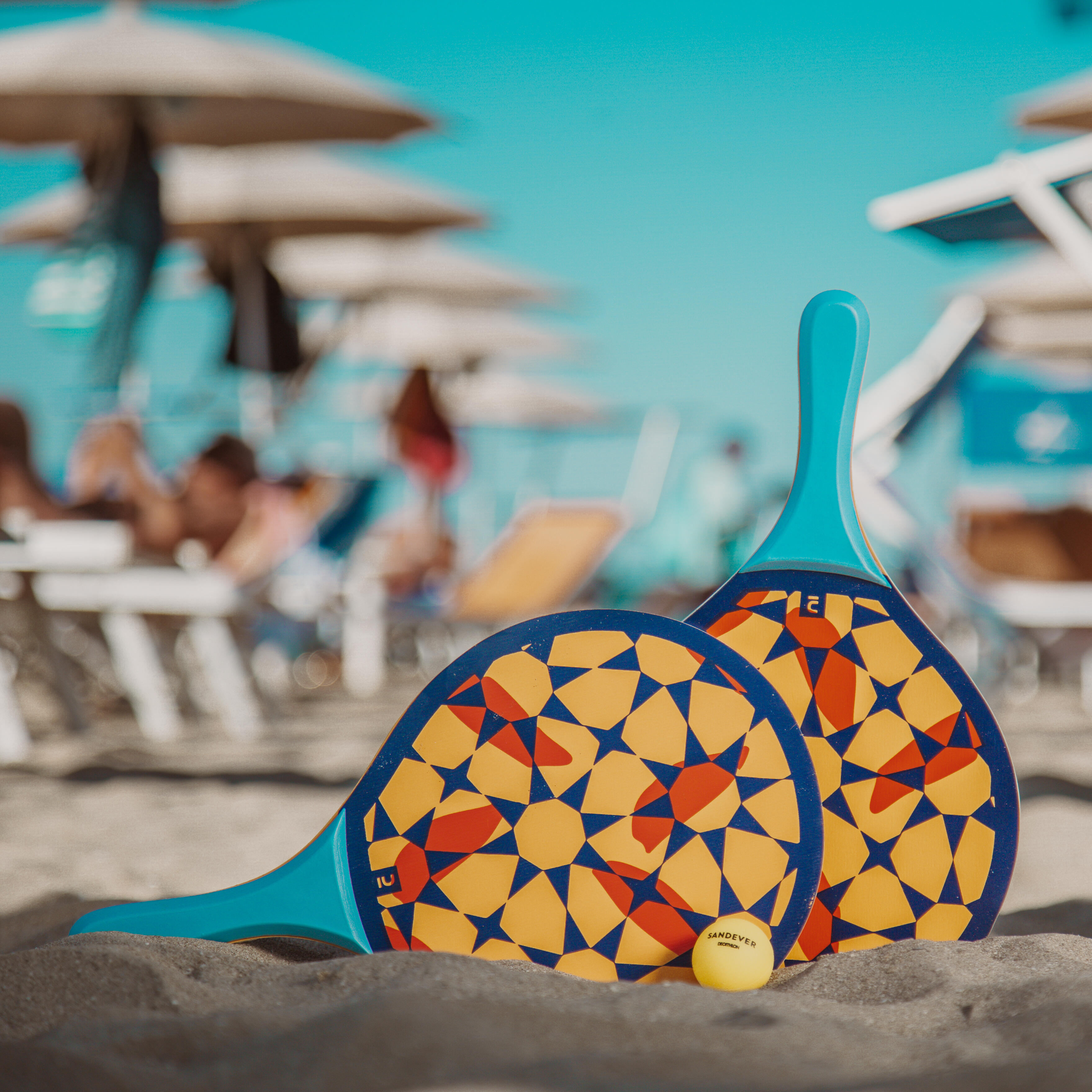 Beach Tennis Racket Set Woody Racket - Orange