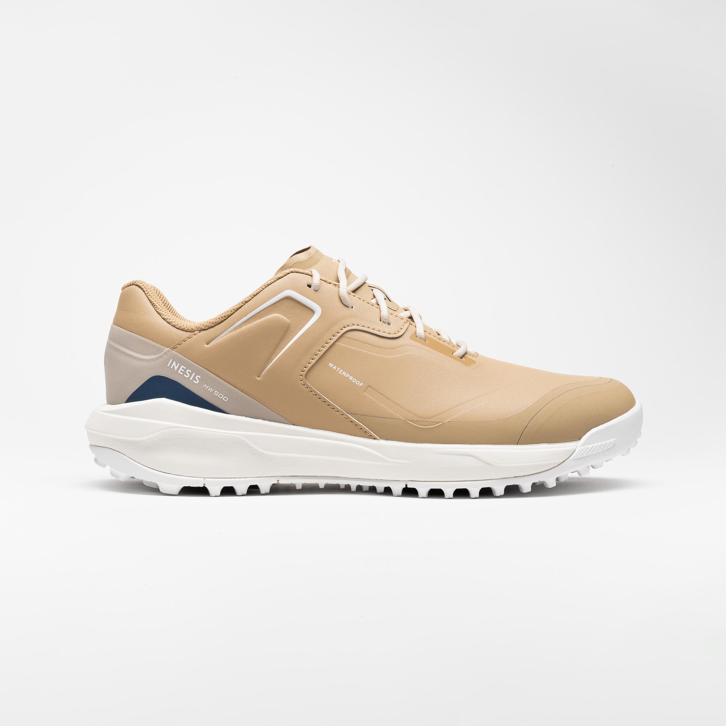 Men's Waterproof Golf Shoes - MW 500 Beige 1/7