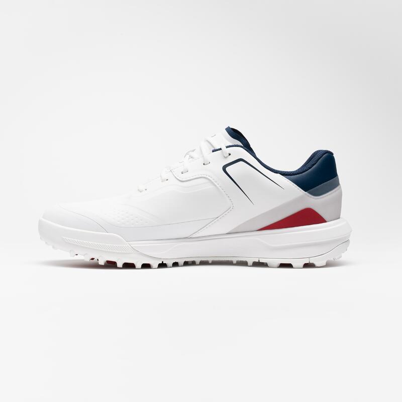 Scarpe golf uomo MW 500 impermeabili bianco-grigio