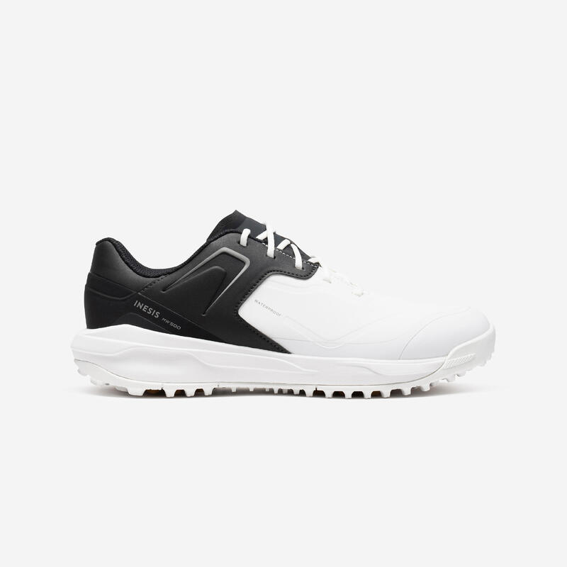 CHAUSSURES GOLF HOMME MW500 BLANCHES ET CARBONE