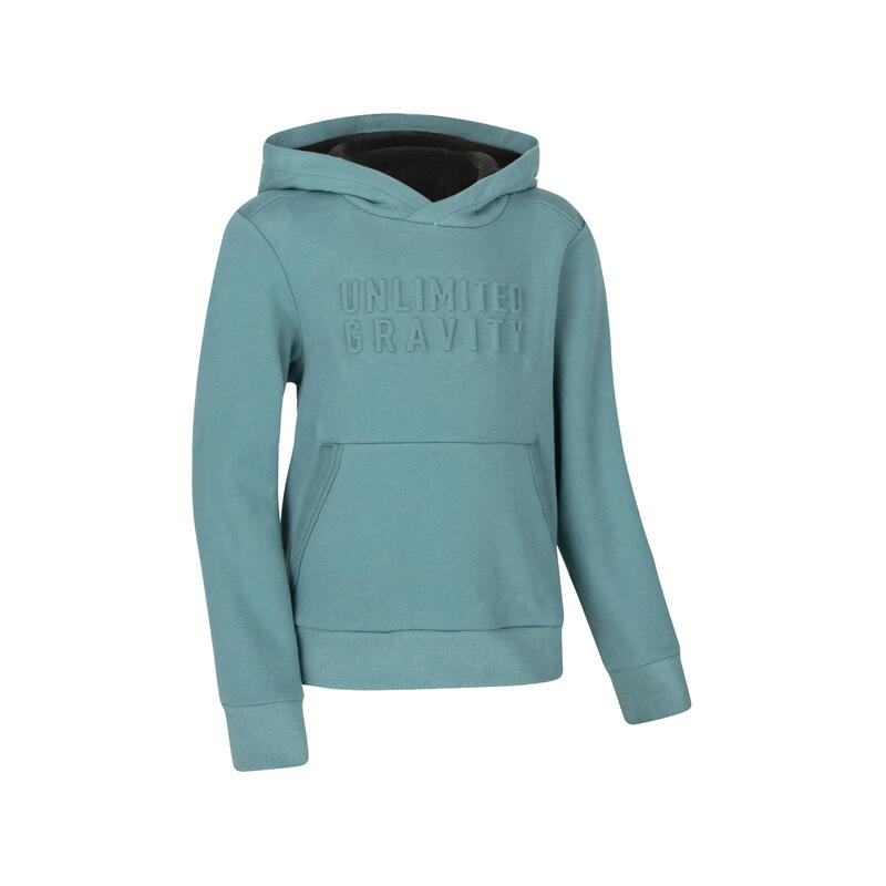 Felpa bambino ginnastica con cappuccio pesante verde militare