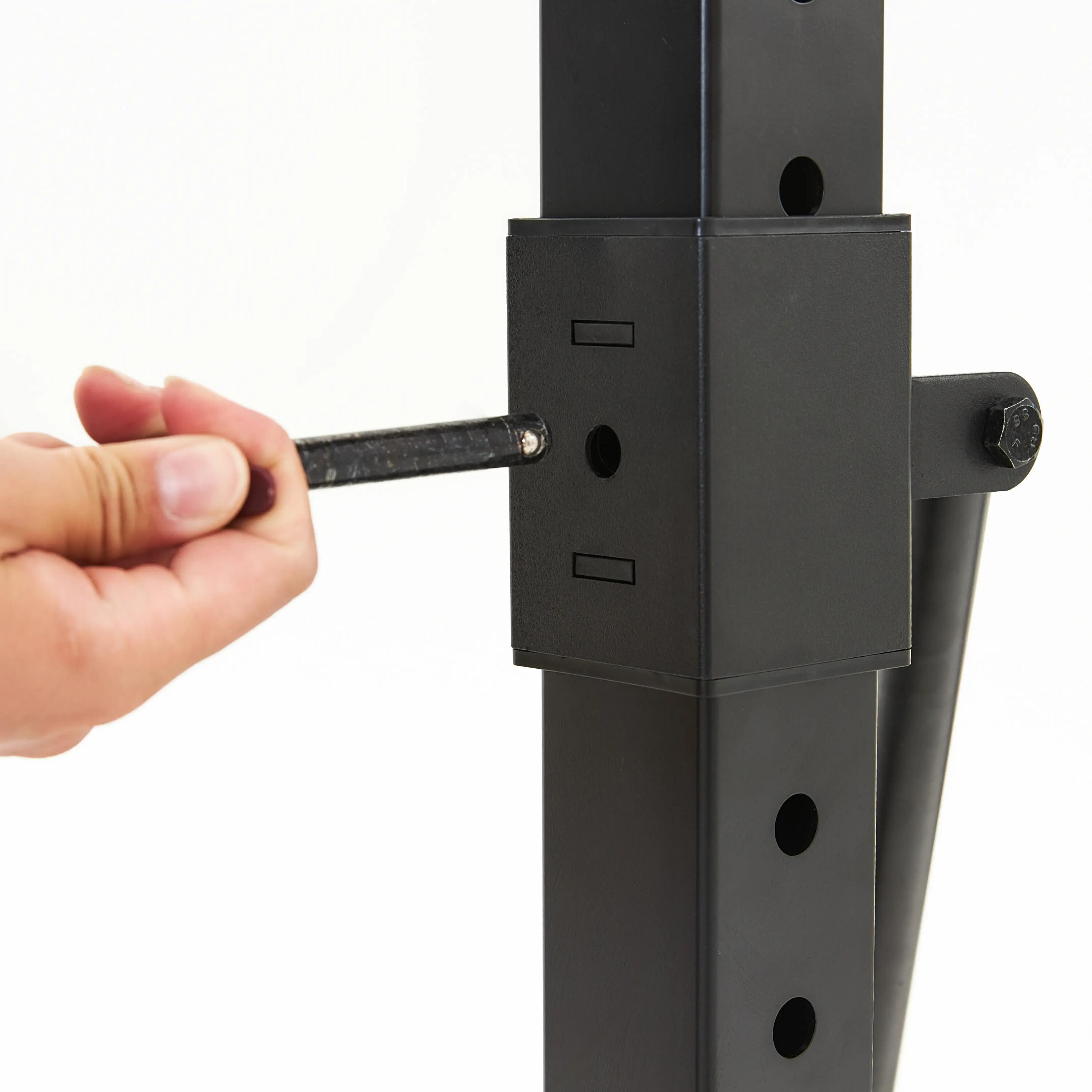 Fold-Down/Retractable Squat, Bench & Pull-Up Weight Training Rack 500 7/9