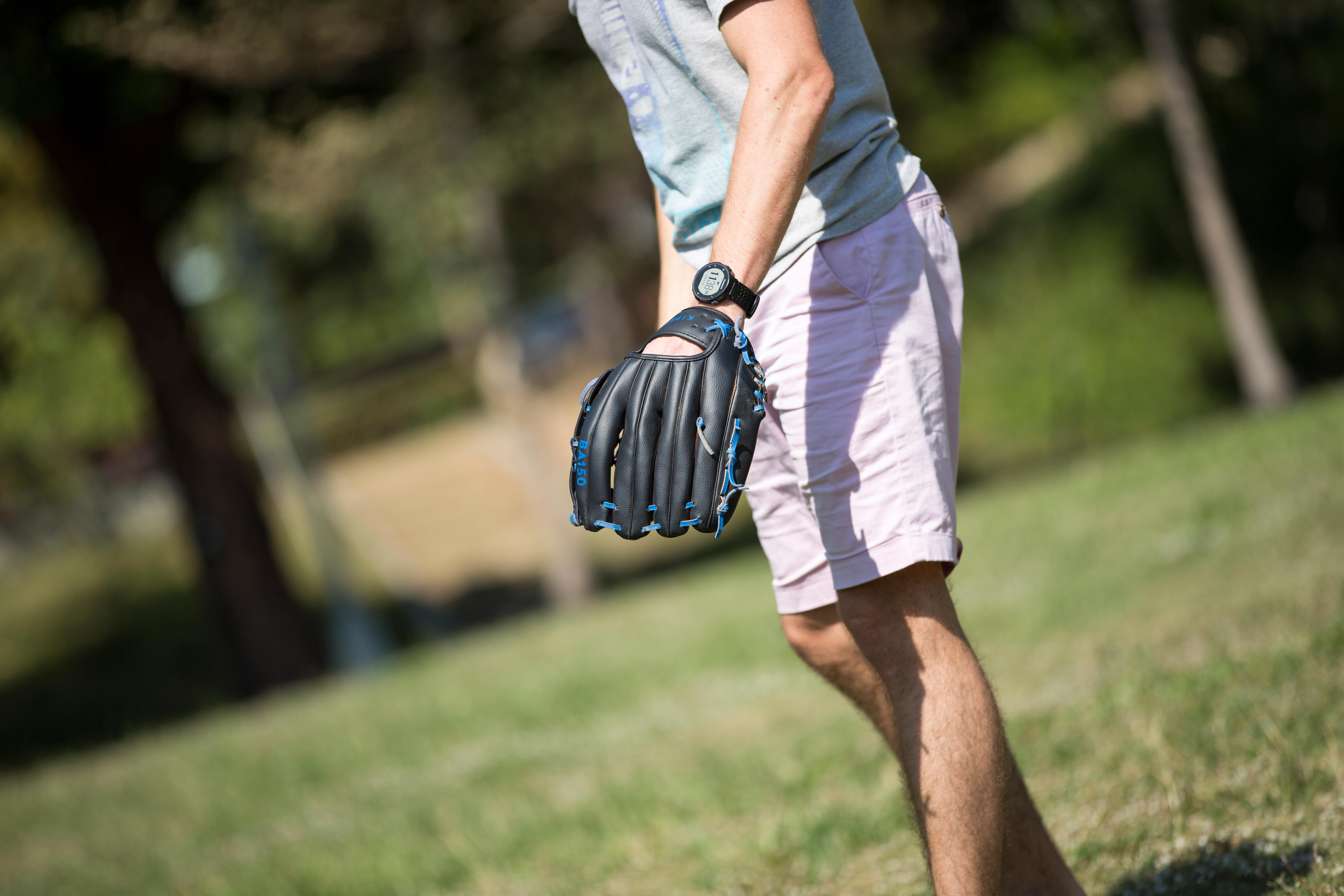 Left-Hand Baseball Glove - BA 150 Black/Blue - KIPSTA