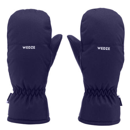 Plavo-roze dečje vodootporne rukavice za skijanje 100