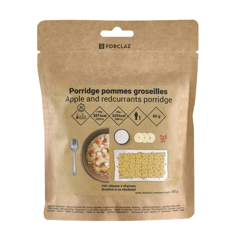 Comida liofilizada de camping postre Papilla de manzana y grosella 85 gr Forclaz