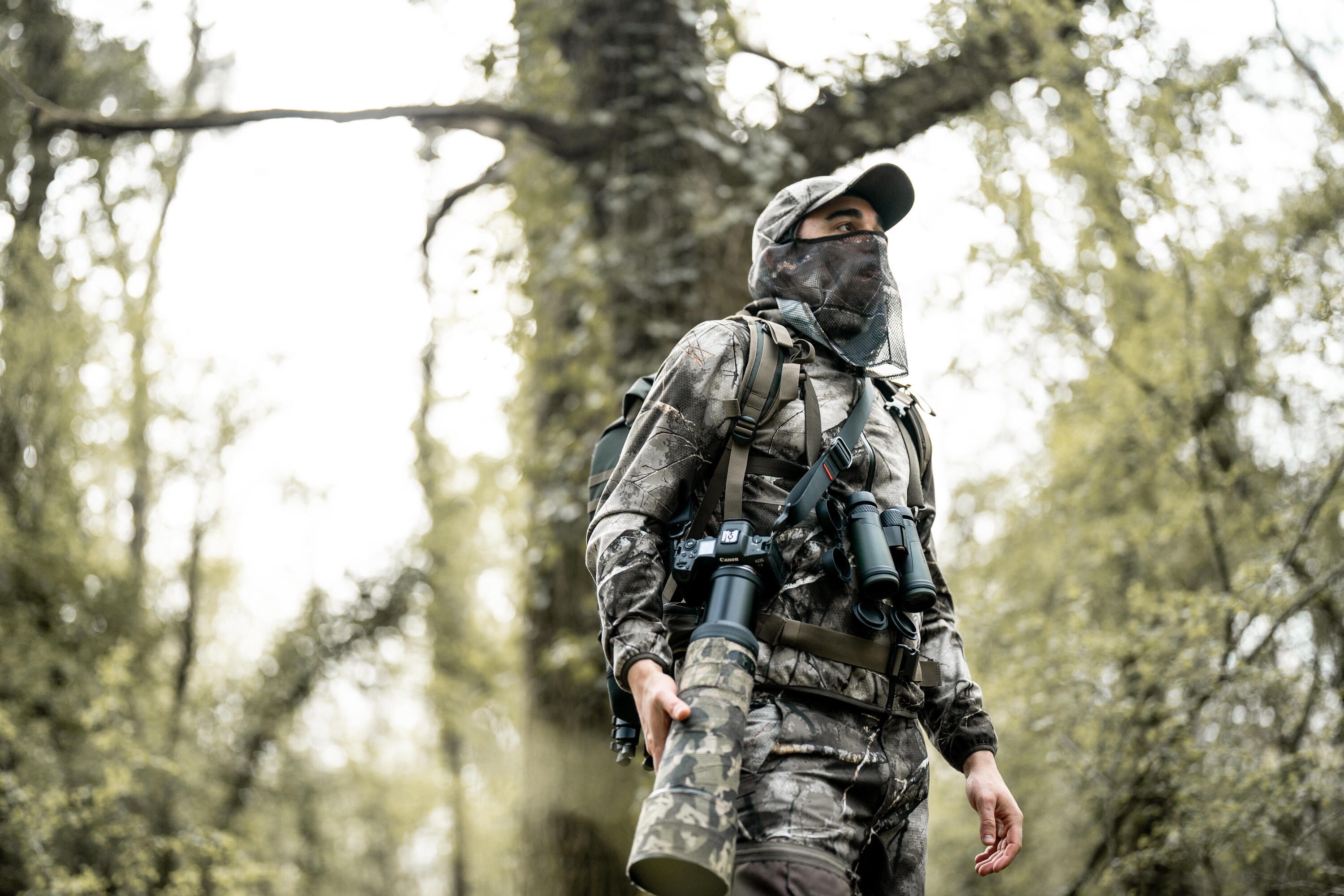 Jagd-Regenjacke Treemetic 500 geräuscharm Camouflage  18/19